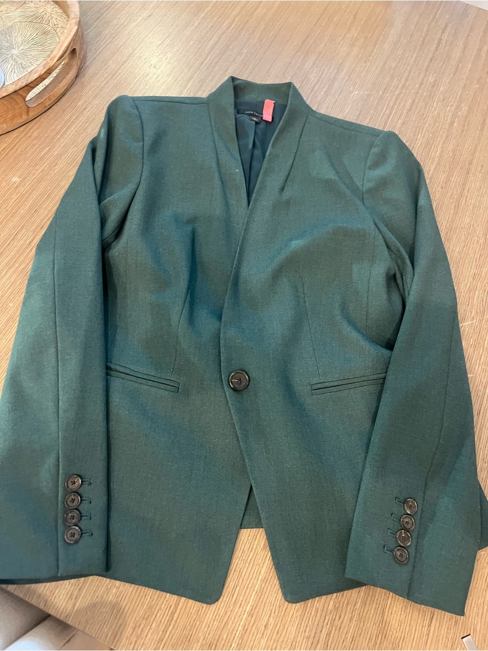 Ann Taylor Forest Green Single-Button Blazer Suit